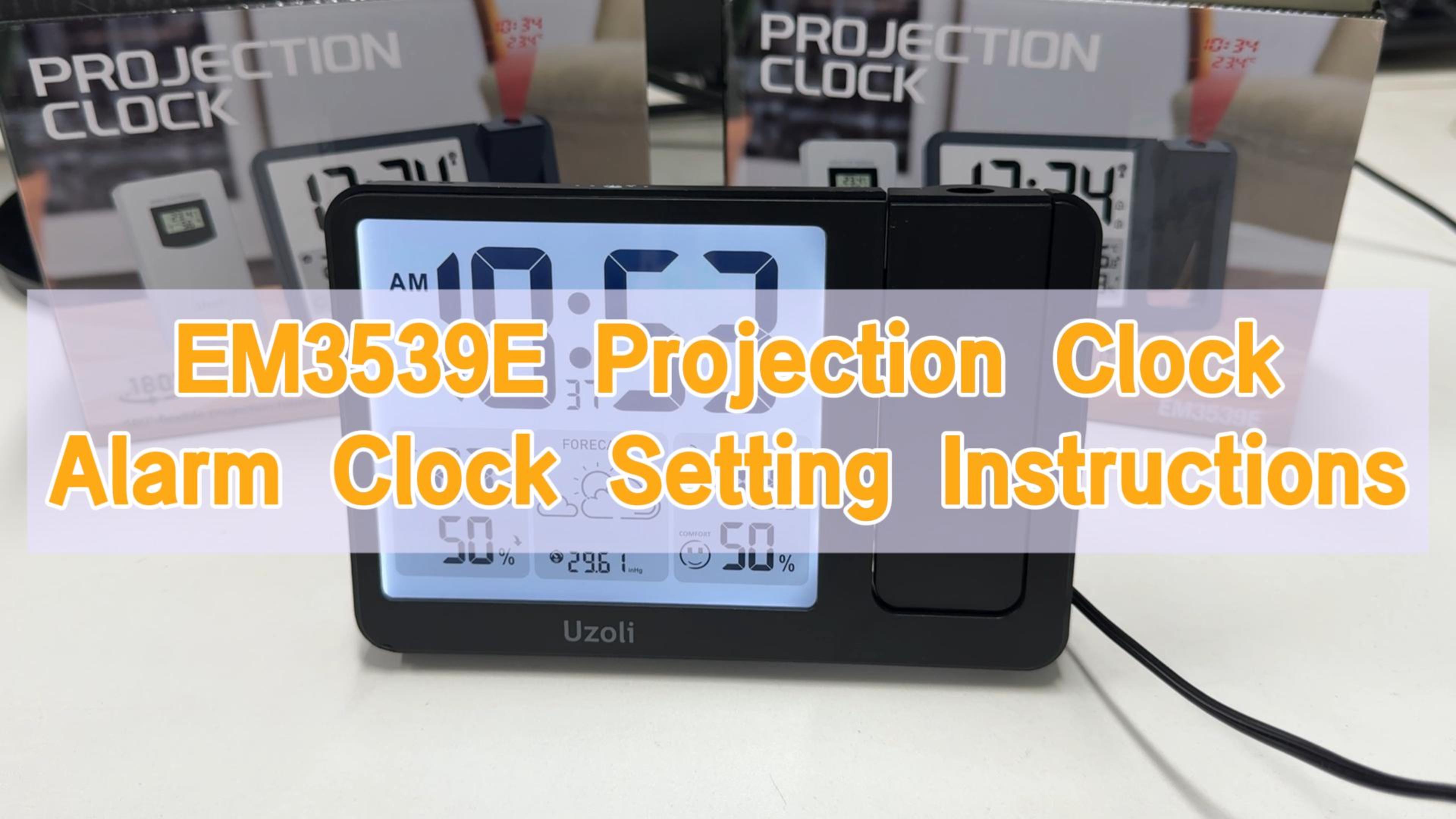 Amazon.com: uzoli EM3539E Projection Alarm Clock, WWVB Atomic